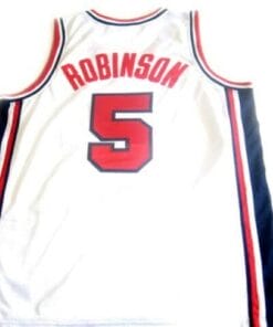 David Robinson #5 Team USA BasketBall Jersey White