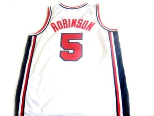 David Robinson #5 Team USA BasketBall Jersey White