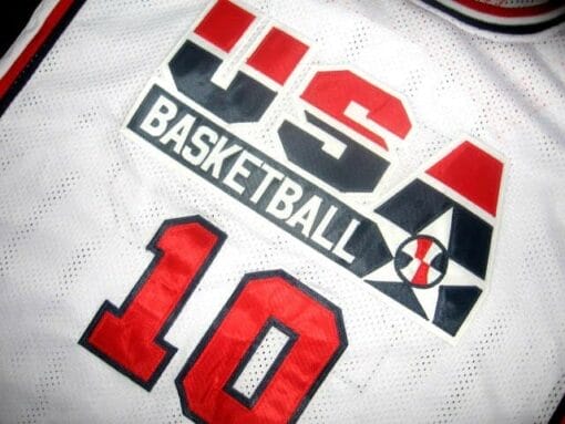 Clyde Drexler #10 Team USA Basketball Jersey White - Image 3