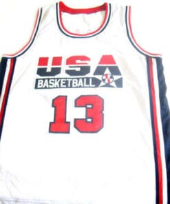 Chris Mullin #13 Team USA BasketBall Jersey White