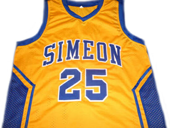 Derrick Rose #25 Simeon High School Basketball Jersey Yellow