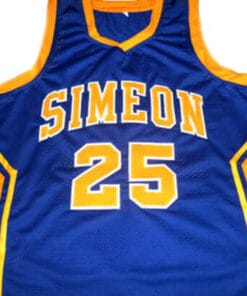 Derrick Rose #25 Simeon High School Basketball Jersey BlueC