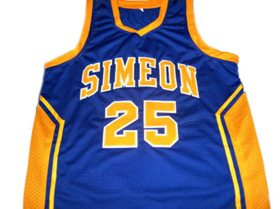 Derrick Rose #25 Simeon High School Basketball Jersey BlueC