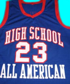 Alternative view of Lebron James #23 High School All American Basketball Jersey Blue