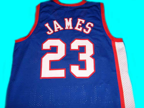 Lebron James #23 High School All American Basketball Jersey Blue