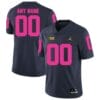 Michigan Wolverines Custom Jersey Navy Pink College Football