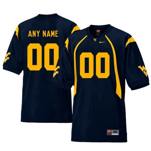 Custom West Virginia Mountaineers Jersey Navy Blue NCAA Football