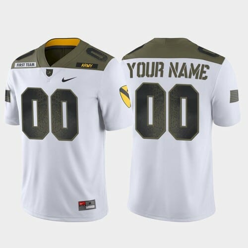 Custom Army Jersey Name and Number White College Football