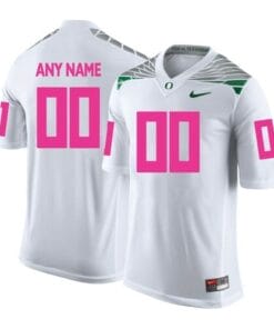 Custom Oregon Ducks Jersey College Football White Pink