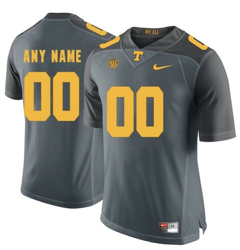 Custom Tennessee Vols Jersey Name Number College Football Grey Yellow