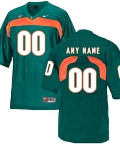 Custom Miami Hurricanes Jersey Name Number Green College Football