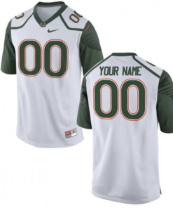 Custom Miami Hurricanes Jersey Name Number White College Football