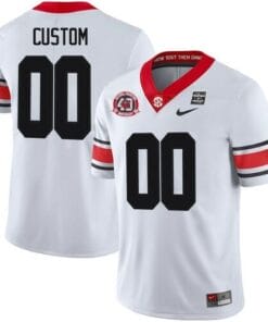 Custom Georgia Bulldogs Jersey White 1980 40th Anniversary