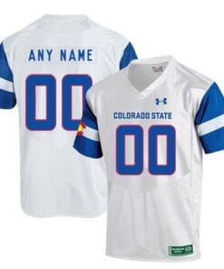 CSU Custom Jersey Name Number White College Football