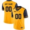 Custom West Virginia Mountaineers Jersey Yellow College Football Style 1