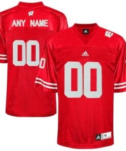 Custom Wisconsin Badgers Jersey Red College Football