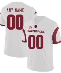 Personalized Arkansas Razorback Football Stitched Jersey Replica White