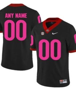 Custom Georgia Bulldogs Jersey Black Pink College Football