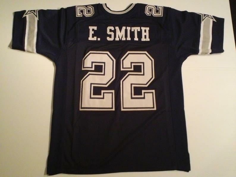Emmitt Smith UNSIGNED CUSTOM Made Blue Jersey