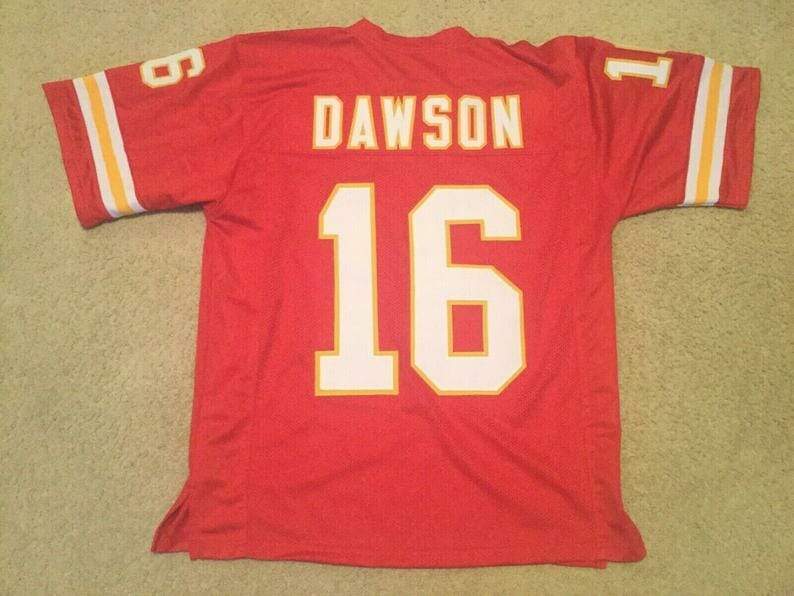 Len Dawson UNSIGNED CUSTOM Made Red Jersey