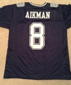 Troy Aikman UNSIGNED CUSTOM Made Blue Jersey