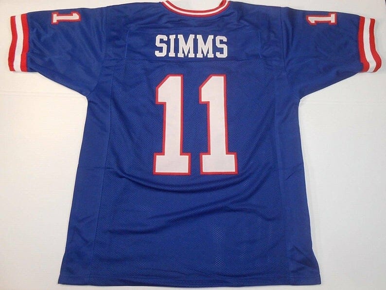 Phil Simms UNSIGNED CUSTOM Made Blue Jersey
