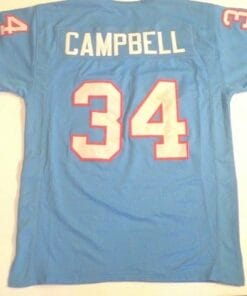 Earl Campbell UNSIGNED CUSTOM Made Blue Jersey