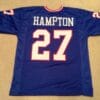 Rodney Hampton UNSIGNED CUSTOM Made Blue Jersey