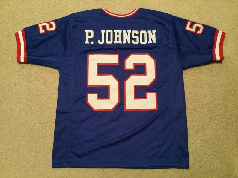 Pepper Johnson UNSIGNED CUSTOM Made Blue Jersey