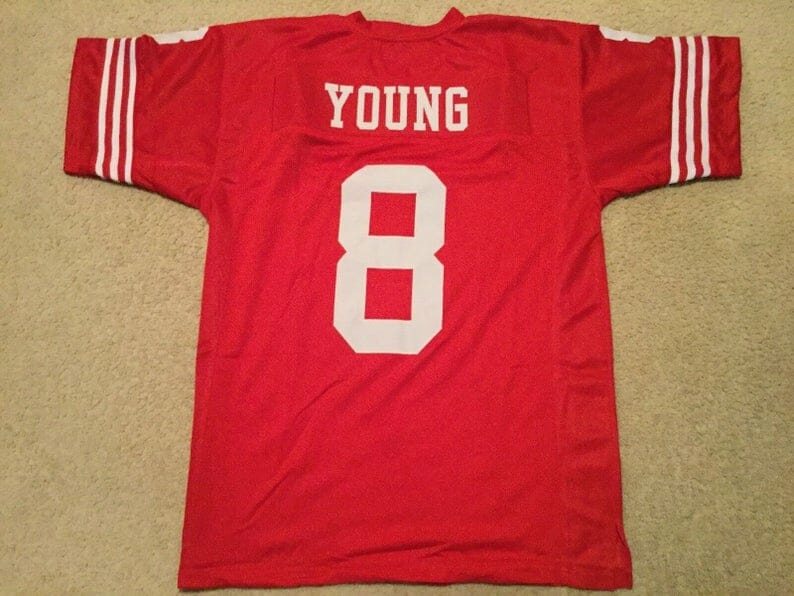 Steve Young UNSIGNED CUSTOM Made Red Jersey