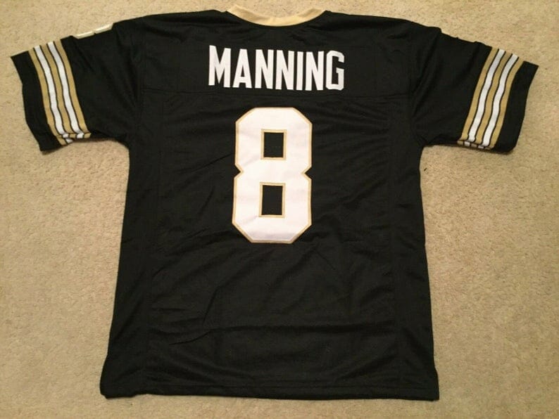 Archie Manning UNSIGNED CUSTOM Made Black Jersey