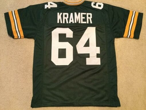Jerry Kramer UNSIGNED CUSTOM Made Green Jersey