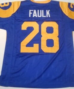 Marshall Faulk UNSIGNED CUSTOM Made Blue Jersey