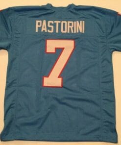Dan Pastorini UNSIGNED CUSTOM Made Blue Jersey