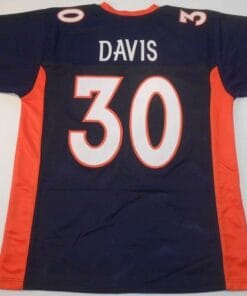 Terrell Davis UNSIGNED CUSTOM Made Blue Jersey