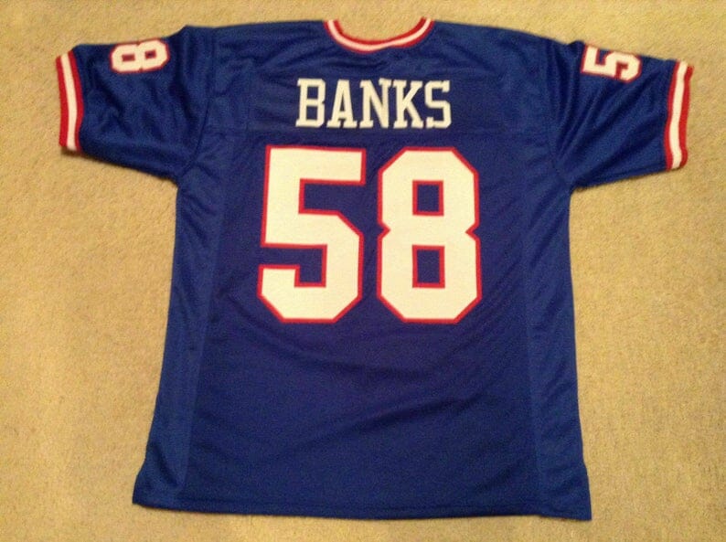 Carl Banks UNSIGNED CUSTOM Made Blue Jersey