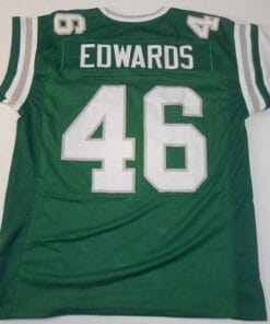 Herm Edwards UNSIGNED CUSTOM Made Green Jersey