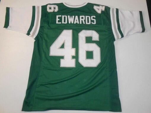 Herm Edwards UNSIGNED CUSTOM Made Green Jersey