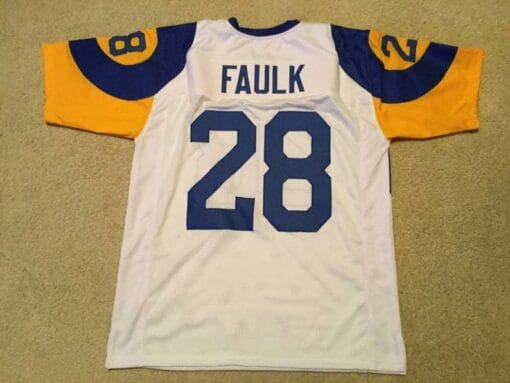 Marshall Faulk UNSIGNED CUSTOM Made White Jersey