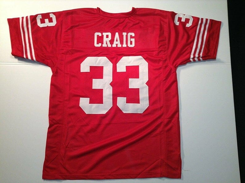 Roger Craig UNSIGNED CUSTOM Made Red Jersey