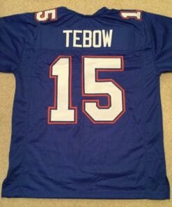 Tim Tebow UNSIGNED CUSTOM Made Blue Jersey
