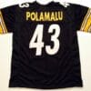 Troy Polamalu UNSIGNED CUSTOM Made Black Jersey