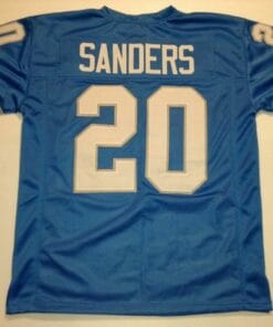 Barry Sanders UNSIGNED CUSTOM Made Blue Jersey