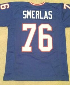 Fred Smerlas UNSIGNED CUSTOM Sewn Stitched Blue Jersey
