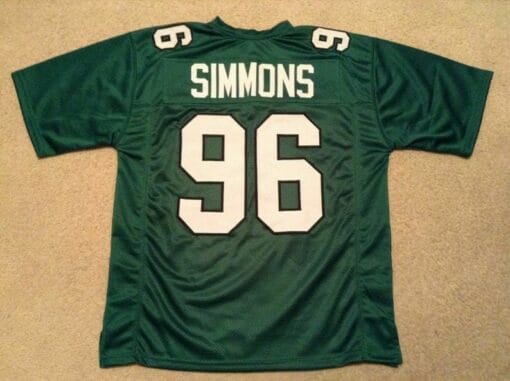 Clyde Simmons UNSIGNED CUSTOM Sewn Stitched Green Jersey
