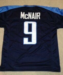 Steve McNair UNSIGNED CUSTOM Sewn Stitched Blue Jersey