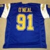 Leslie O'Neal UNSIGNED CUSTOM Sewn Stitched Bllue Jersey
