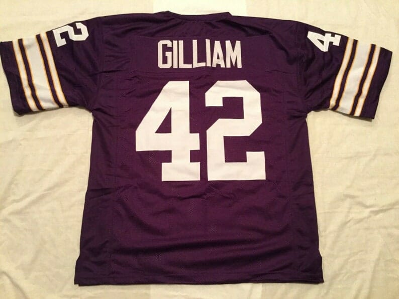 John Gilliam UNSIGNED CUSTOM Sewn Stitched Purple Jersey