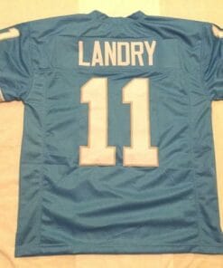 Greg Landry UNSIGNED CUSTOM Sewn Stitched Blue Jersey