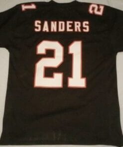 Deion Sanders UNSIGNED CUSTOM Sewn Stitched Black Jersey